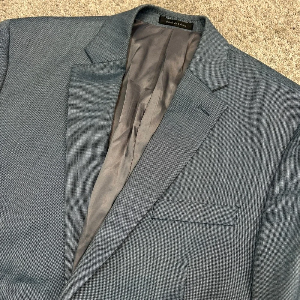 Lauren Ralph Lauren Blazer 43R Blue Micro‎ Pattern Two Button Sport Coat